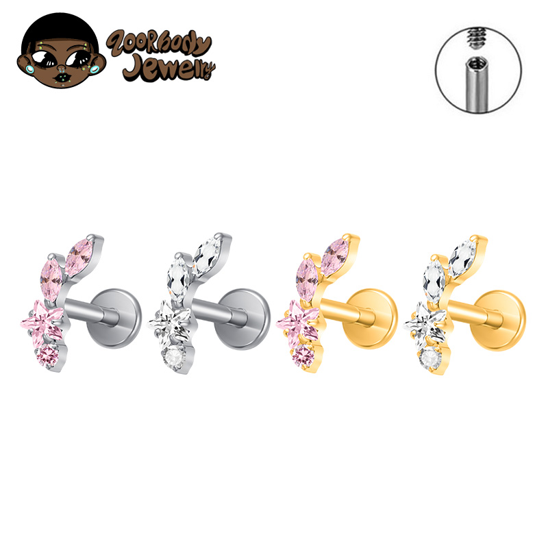 Zoor Body Jewelry - ASTM F136 كوكبة التيتانيوم نجمة محارة