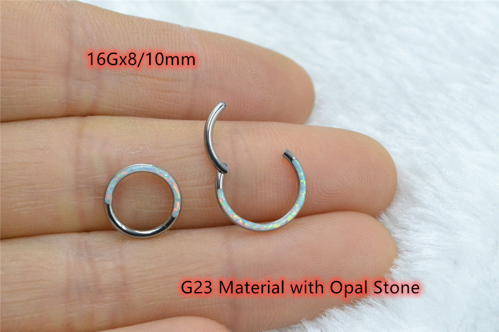 Clicker Ring Seamless - 10 قطعة/الوحدة G23 التيتانيوم أوبال حجر