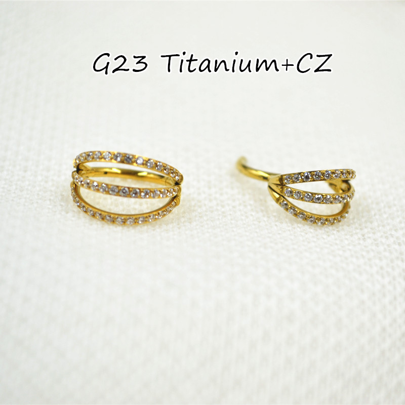 Clicker Ring Seamless - 10 قطع حلقات أنف من التيتانيوم