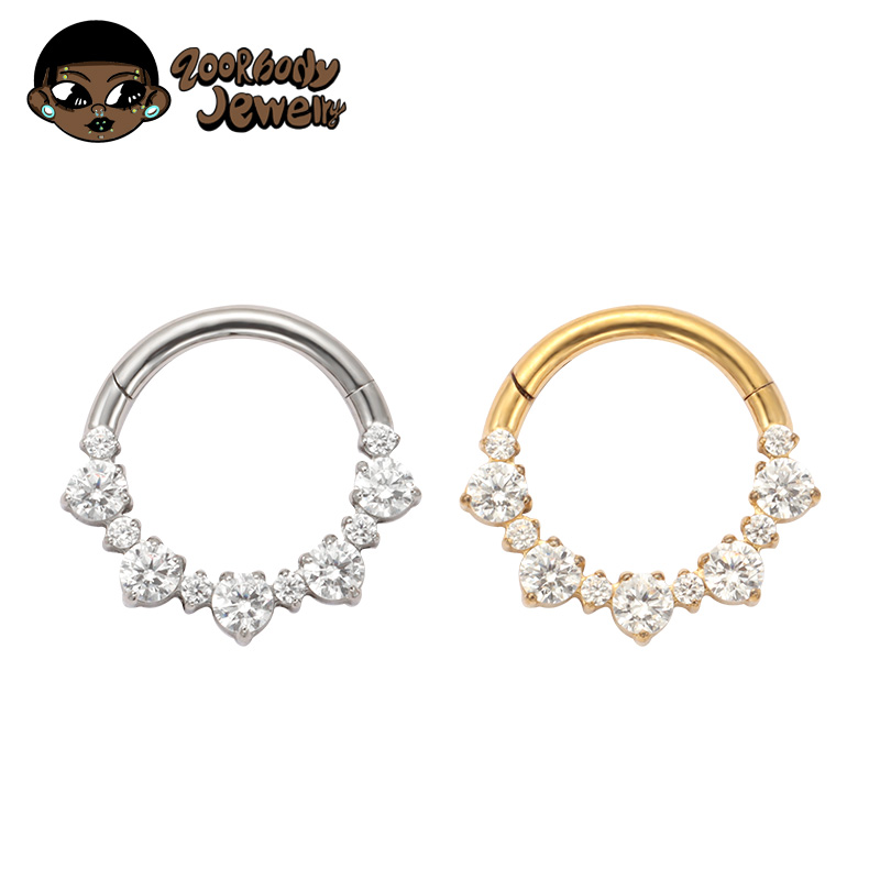 Zoor Body Jewelry - ASTM F136 التيتانيوم Daith الفرس الأنف
