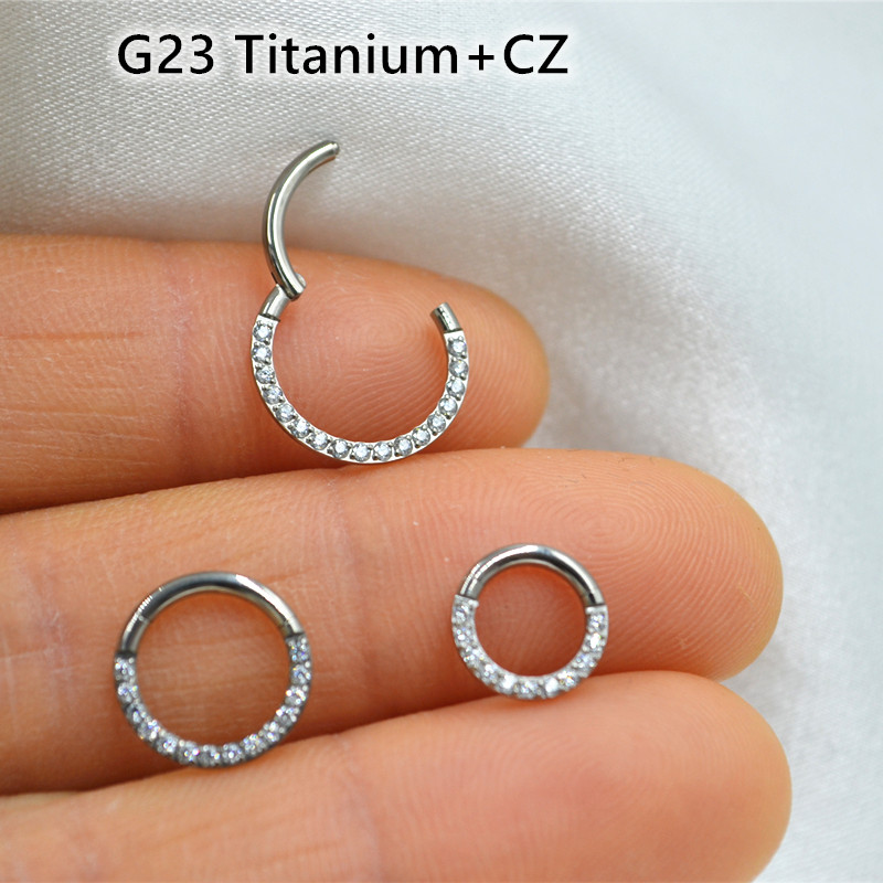 Clicker Ring Seamless - 10 قطعة/الوحدة G23 التيتانيوم الأنف سلس