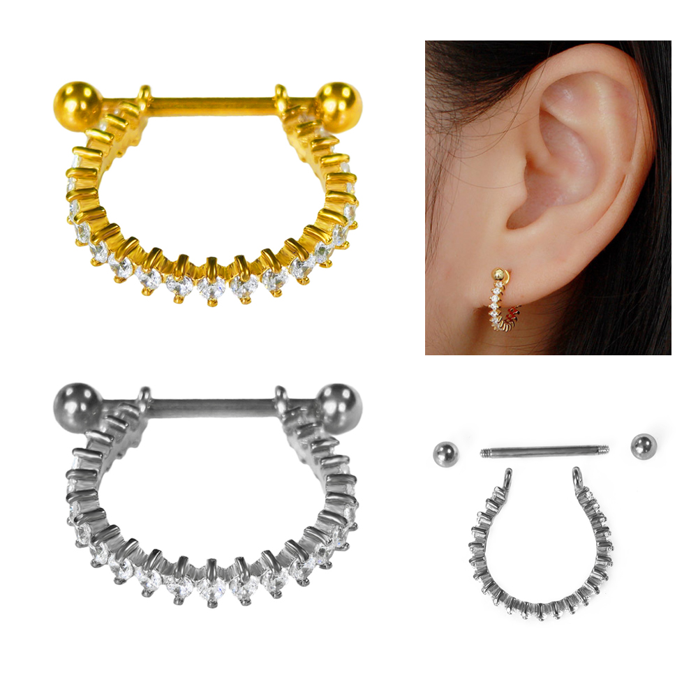Conch Earring Hoop - مجوهرات ثقب الجسم من الزركونيا المكعبة