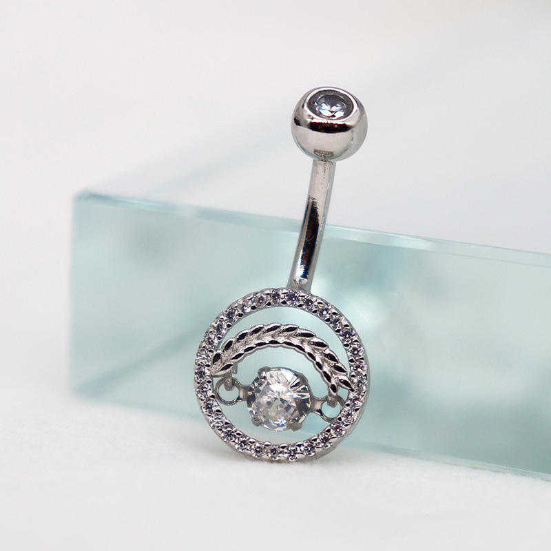 Body Jewelry Good Quality - ثقب البطن زر الفضة 925 فضة