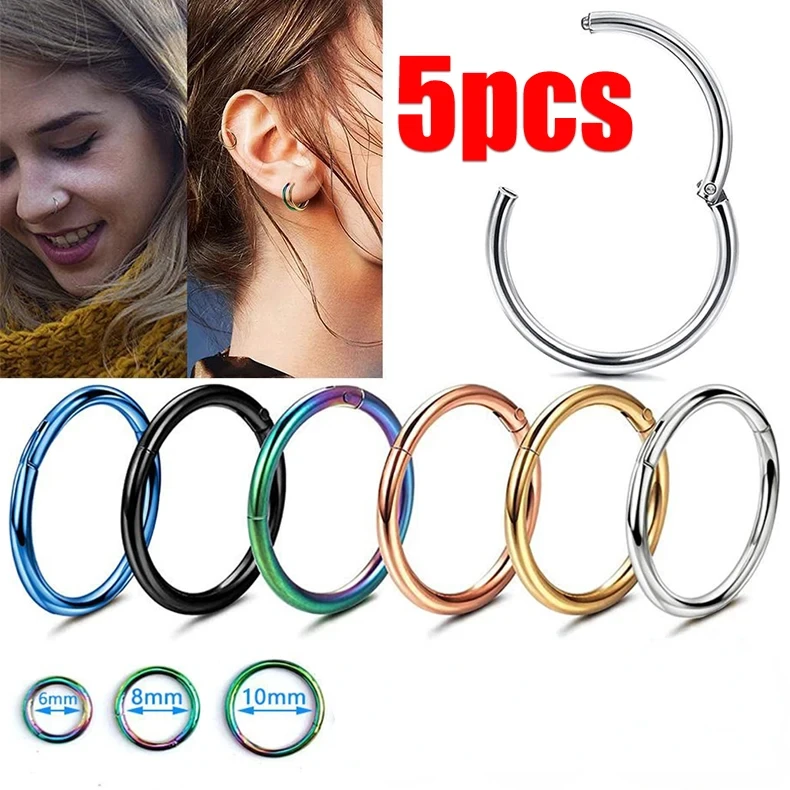 Clicker Ring Seamless - 5 قطعة 6/8/10 مللي متر الأنف