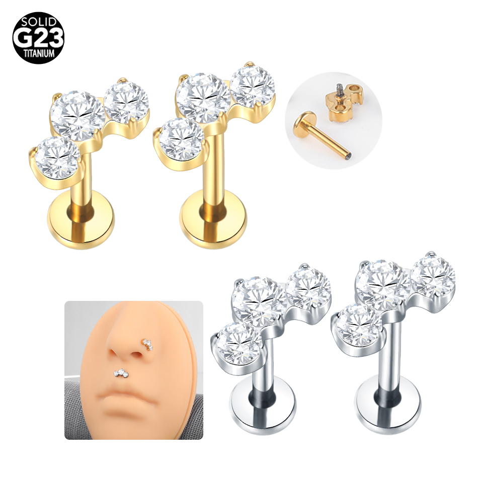 Zoor Body Jewelry - حلقات شفاه للنساء من التيتانيوم تشيكوسلوفاكيا