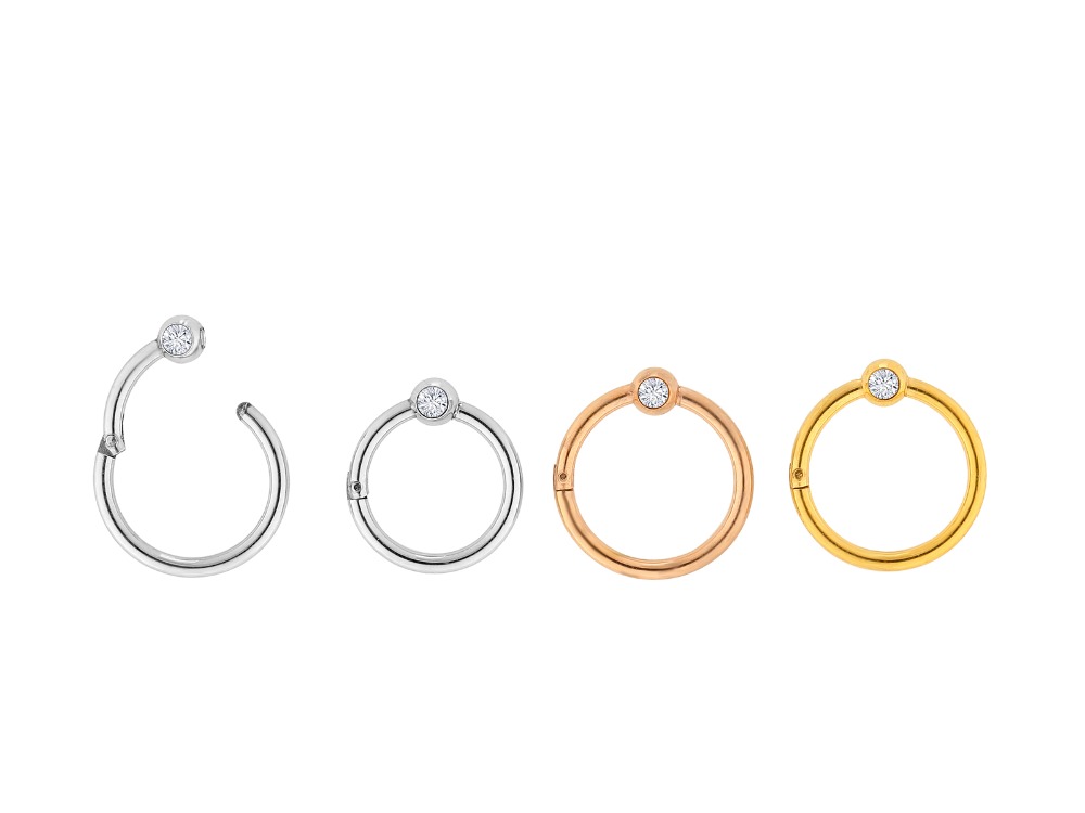 Clicker Ring Seamless - 10 قطعة/الوحدة الجراحية الصلب الأحجار الكريمة
