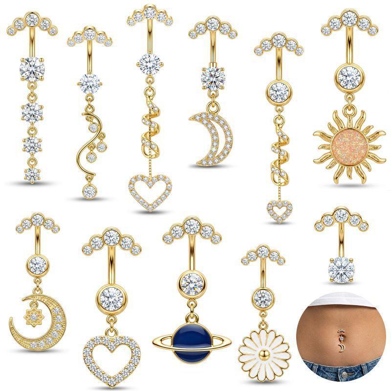 Body Jewelry For Sensitive Skin - 5 قطع من حلقات السرة المصنوعة