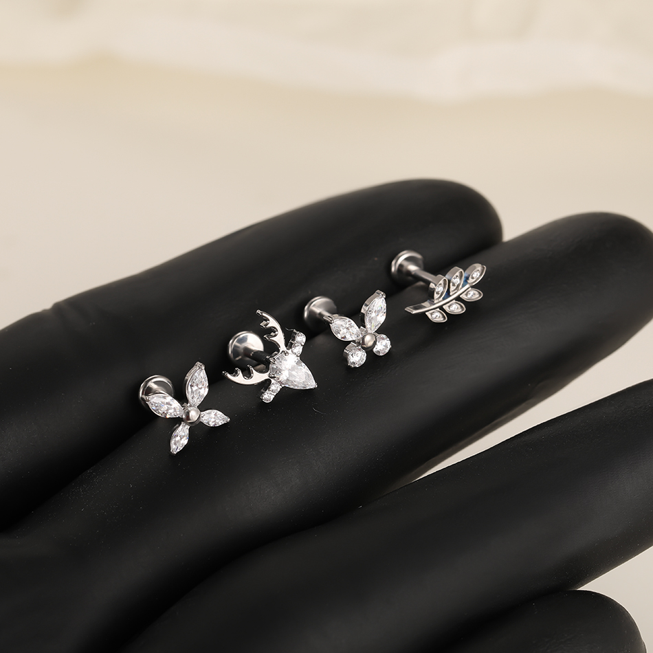 1/5 قطع أقراط تيتانيوم G23 بتص - مراجعة Zoor Body Jewelry وسعره