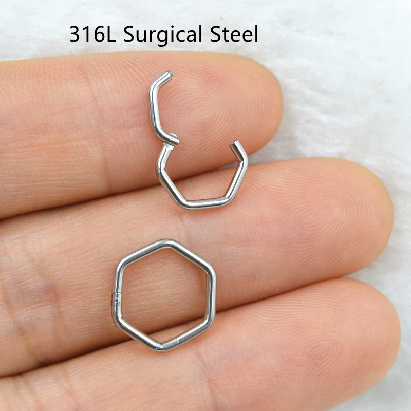 50 قطعة/الوحدة 316L الجراحية ا - مراجعة Clicker Ring Seamless وسعره