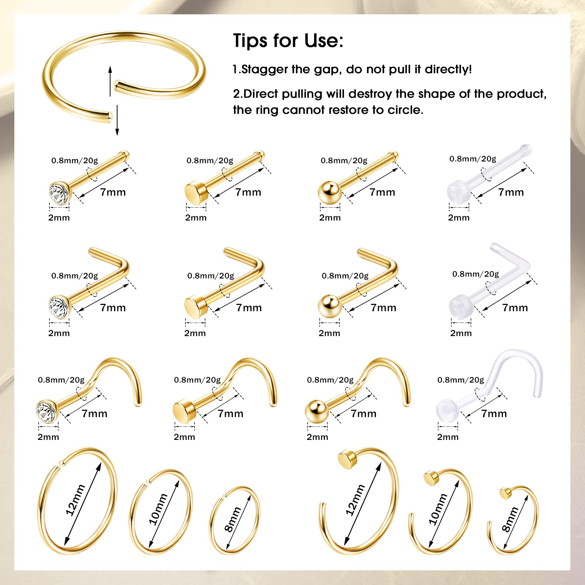 ترصيع حلقي للأنف لا يسبب الحسا - مراجعة Body Jewelry For Sensitive Skin وسعره