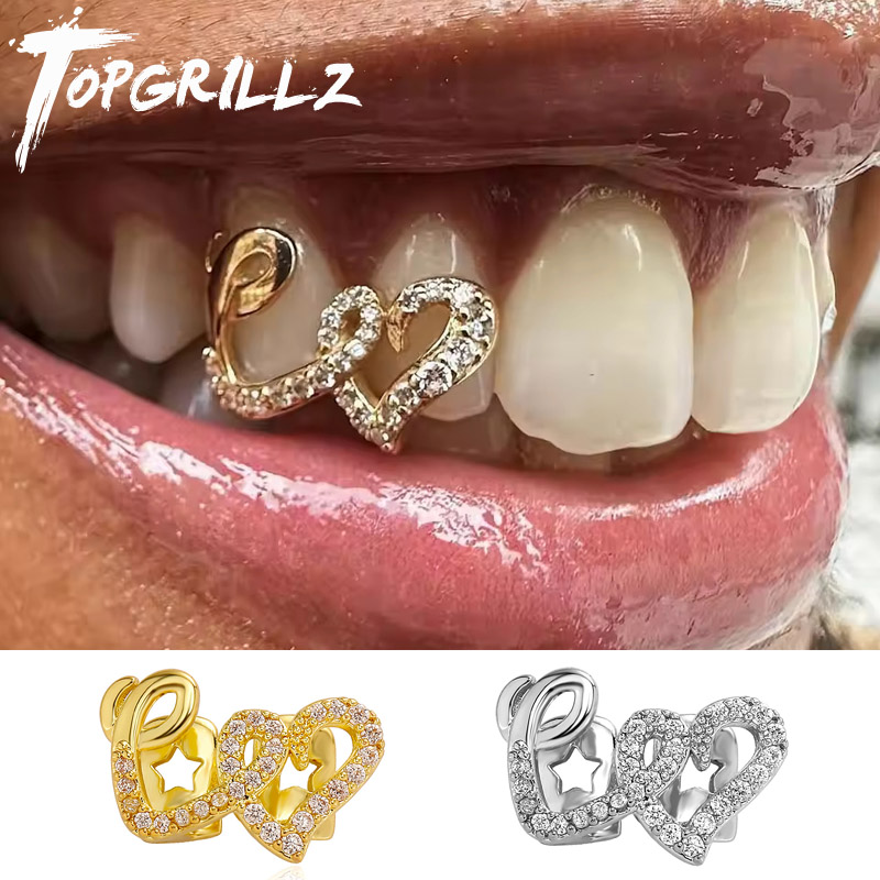 TOPGRILLZ مزدوجة القلب الأسنان - مراجعة Body Jewelry For Men وسعره