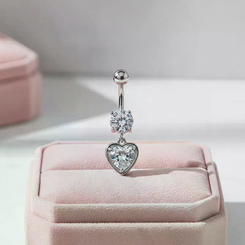 حلقة سرة البطن المنحنية بتصميم - مراجعة Body Jewelry For Sensitive Skin وسعره