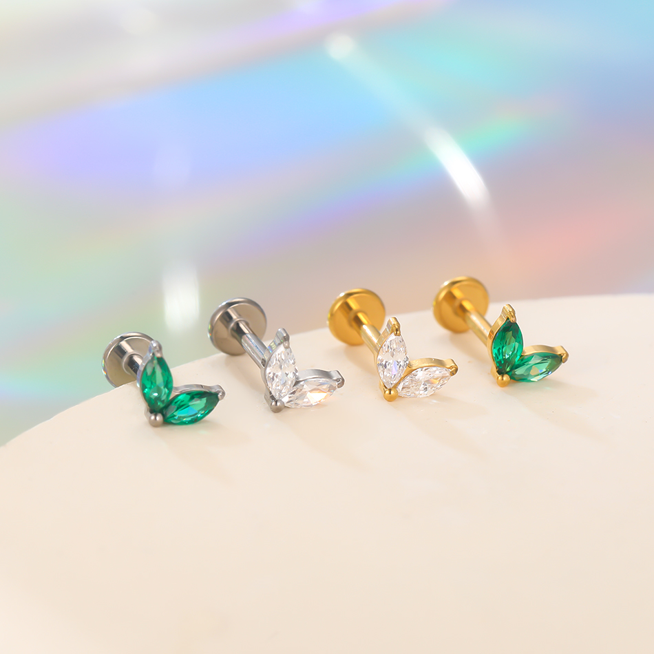 1 قطعة التيتانيوم الأبيض الأخض - مراجعة Zoor Body Jewelry وسعره