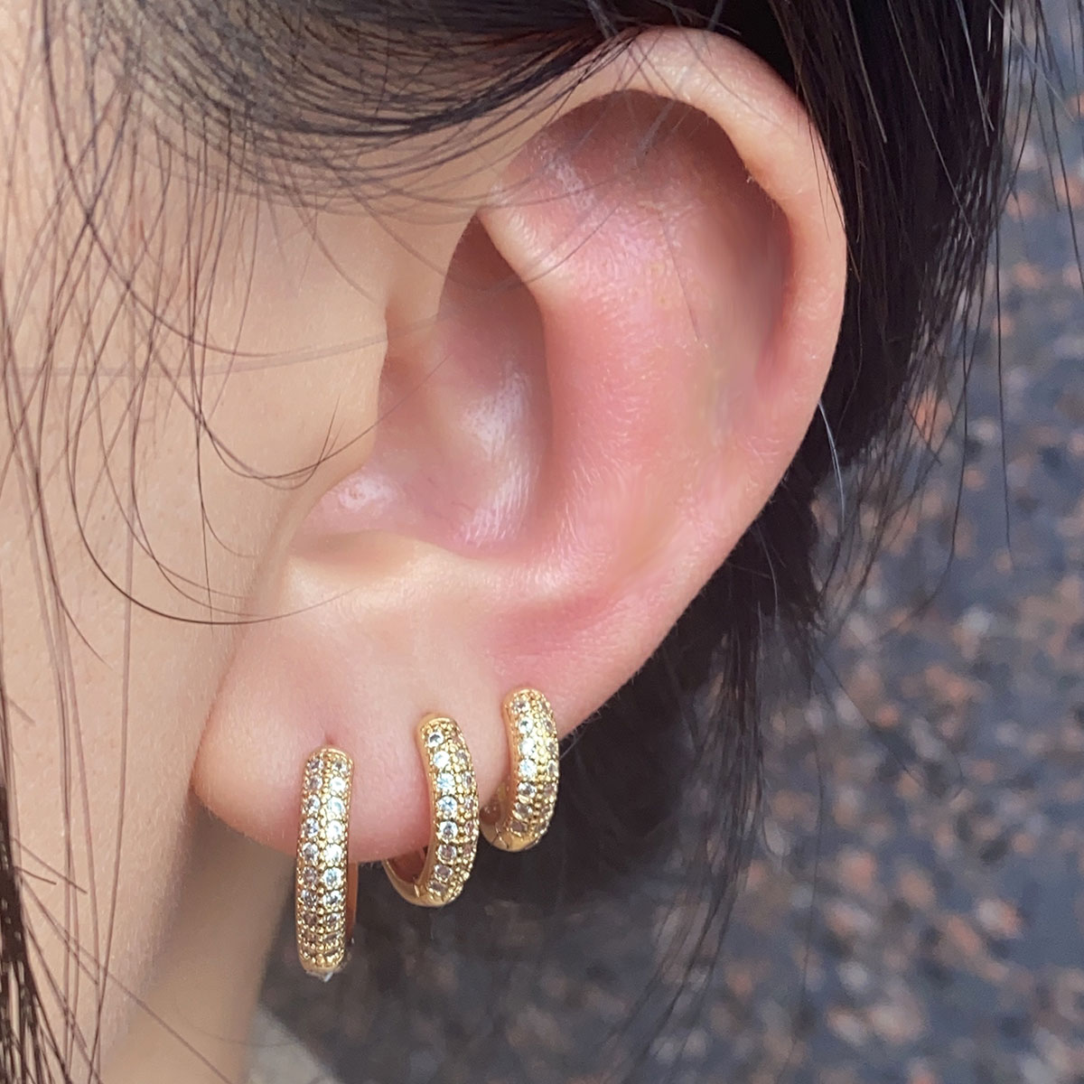 2024 موضة صف مزدوج الزركون Hug - مراجعة Conch Earring Hoop وسعره