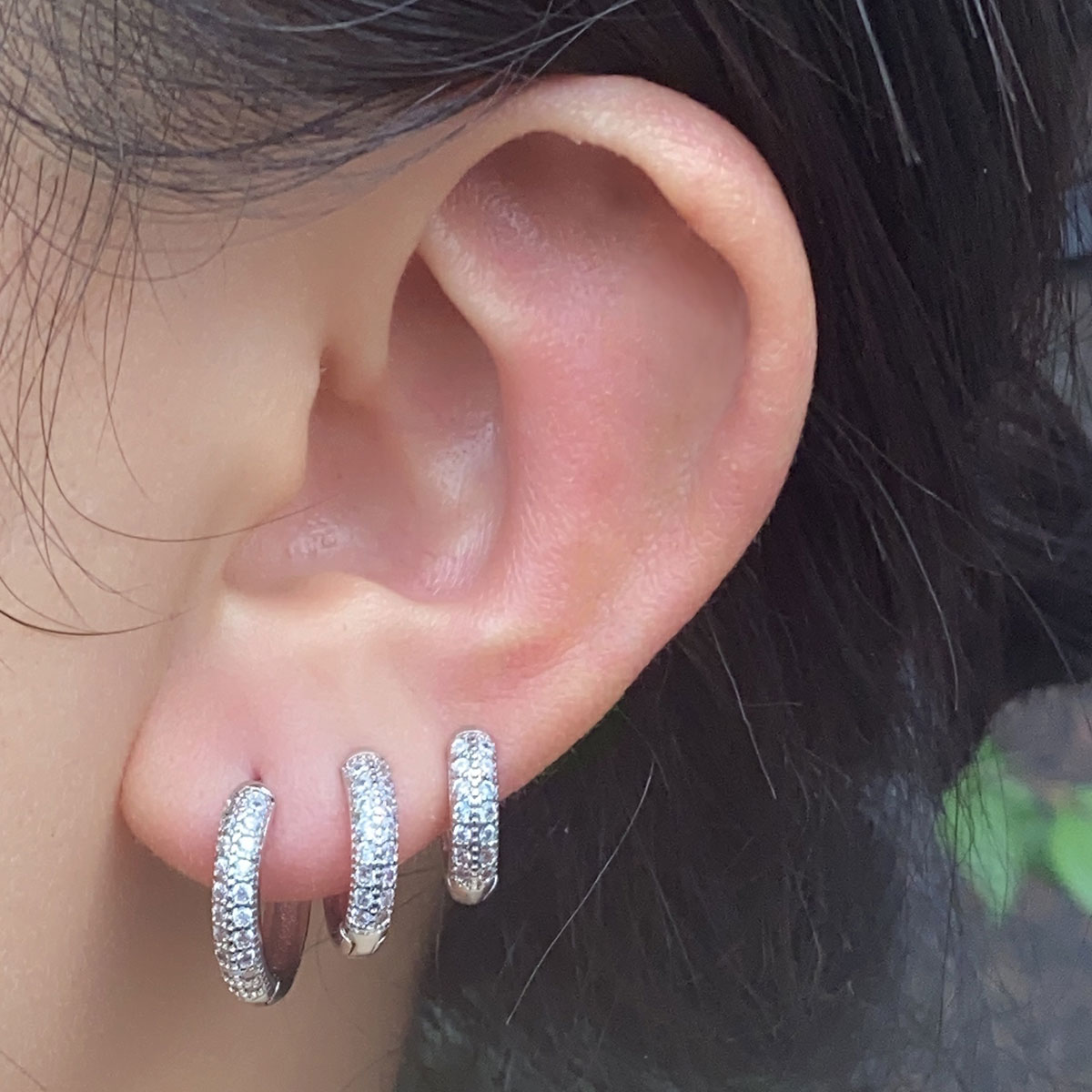 2024 موضة صف مزدوج الزركون Hug - مراجعة Conch Earring Hoop وسعره