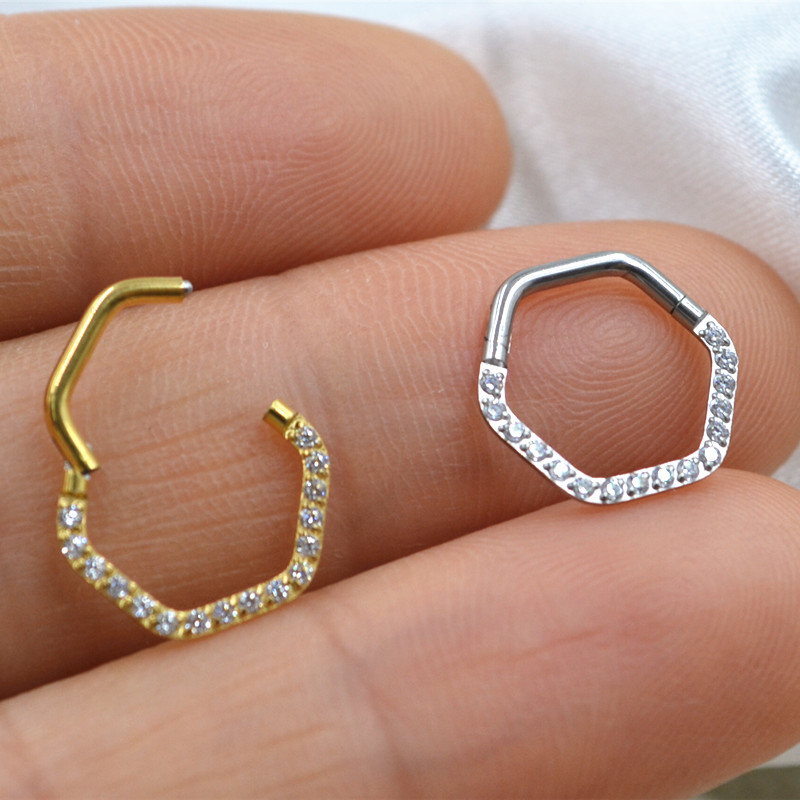 10 قطعة/الوحدة 316L الجراحية ا - مراجعة Clicker Ring Seamless وسعره