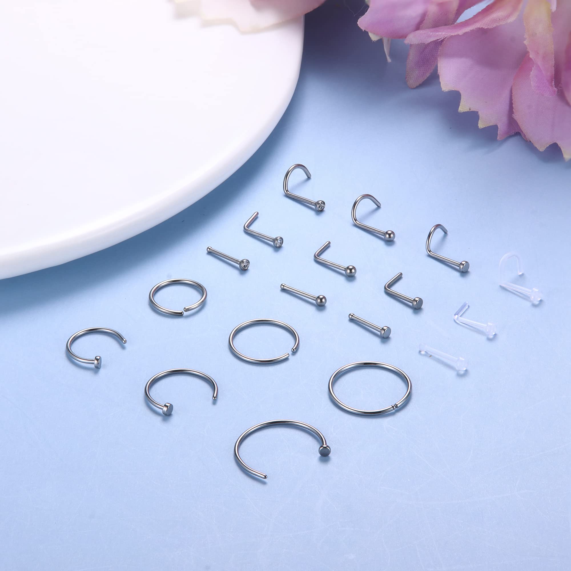 1 قطعة حلقة الأنف هيبوالرجينيك - مراجعة Body Jewelry For Sensitive Skin وسعره