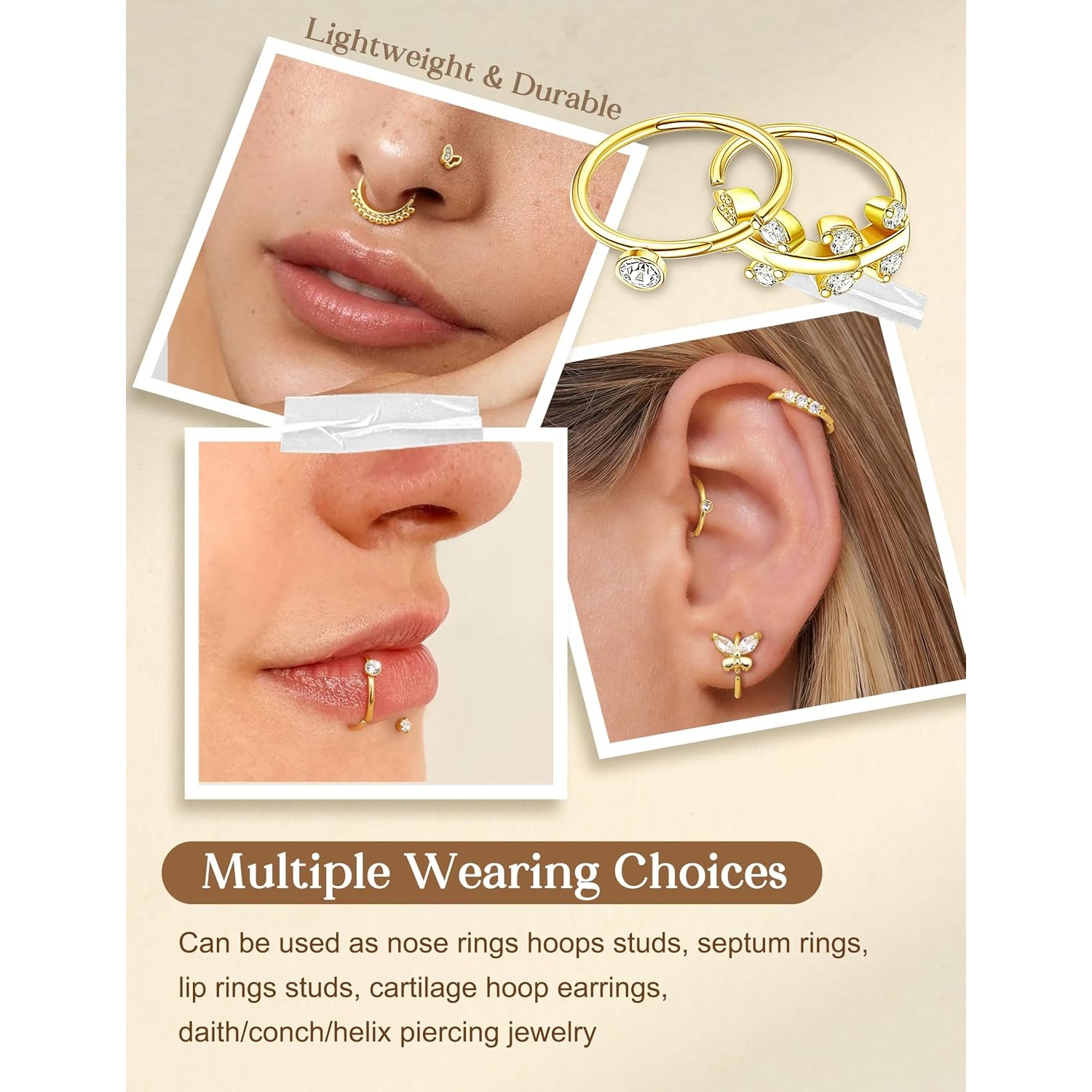 حلقة أنف من فاساكو للنساء، مصن - مراجعة Body Jewelry For Sensitive Skin وسعره