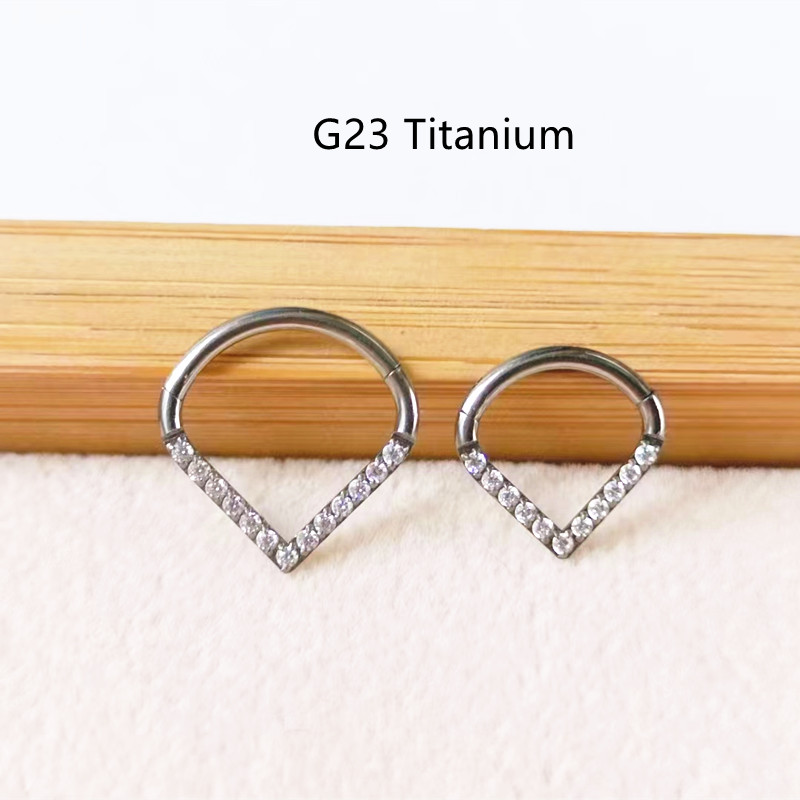 10 قطعة G23 التيتانيوم F136 تش - مراجعة Clicker Ring Seamless وسعره
