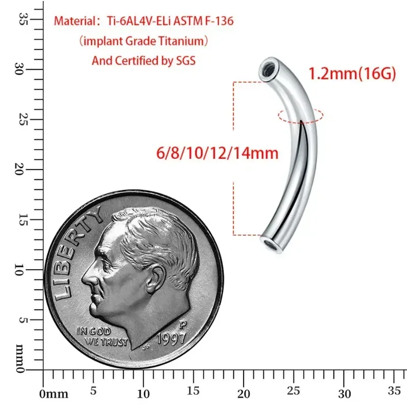 10 قطعة/الوحدة ASTM F136 التيت - مراجعة Zoor Body Jewelry وسعره
