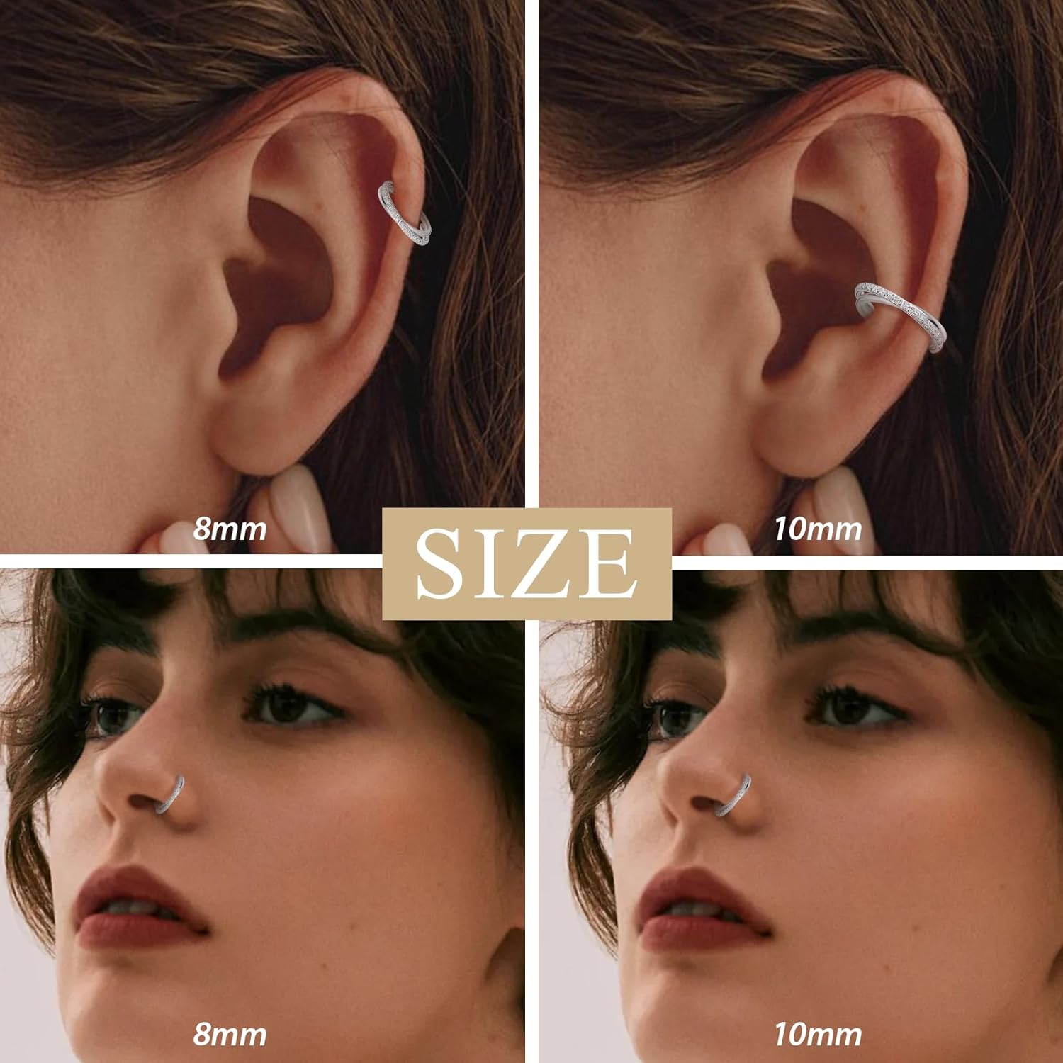 1pcs 16G الغضروف أقراط حلقة ال - مراجعة Clicker Ring Seamless وسعره
